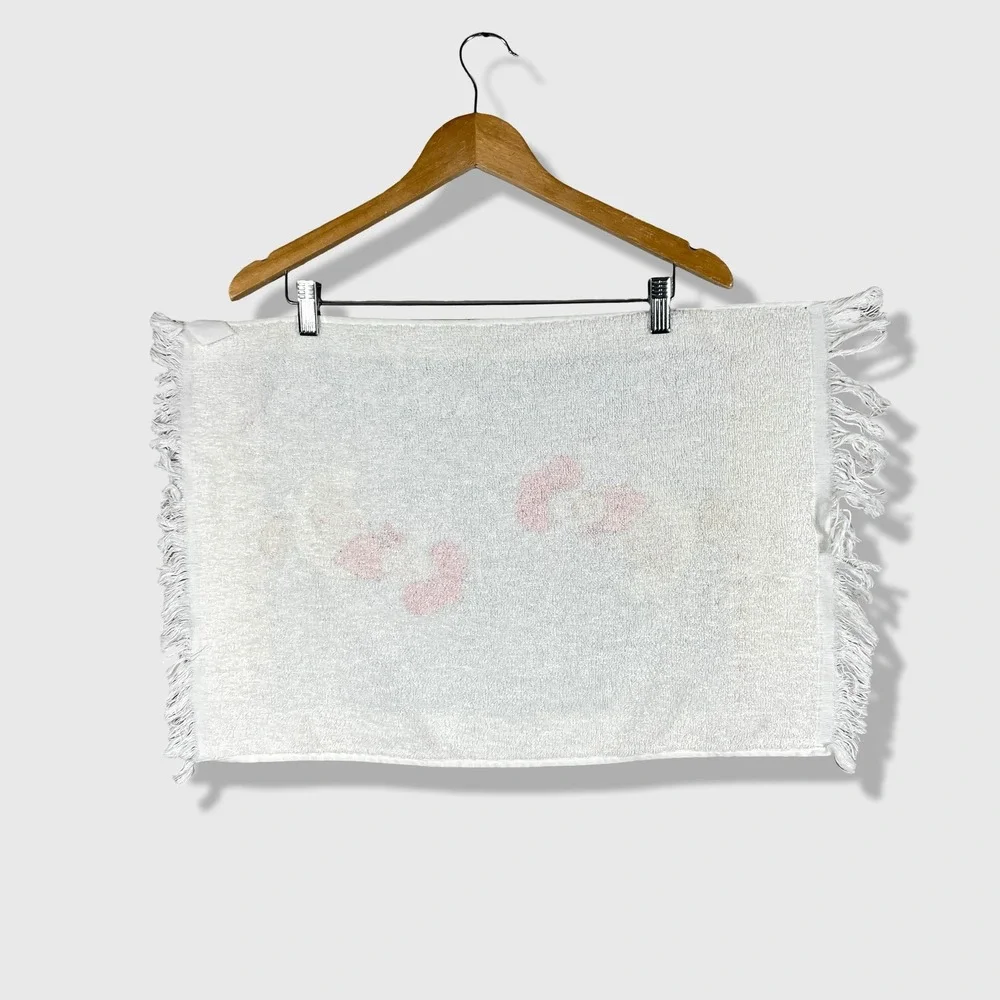 Vintage Hand Towel Unisex OS White Blue Farmhouse Country Kitsch Chicken Duck